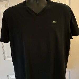 Lacoste Men's Black V-Neck Tee